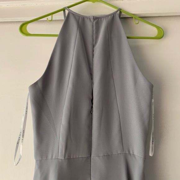 Bella Bridesmaids After Six light gray-blue maxi chiffon dress - Picture 3 of 5